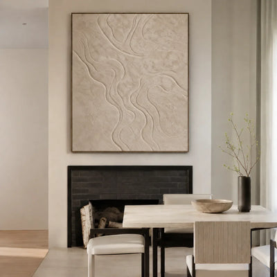 Ivory Contour Textured Wall Art styled interior scene 5 | Olyrel