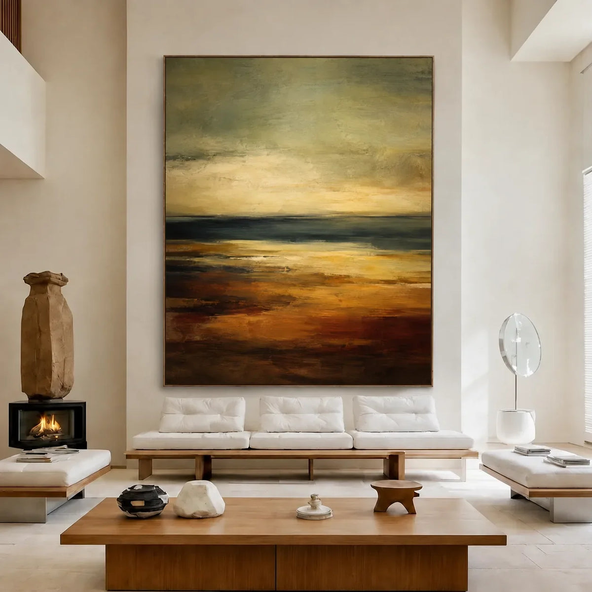 Ember Horizon Landscape Wall Art styled interior scene 2 | Olyrel