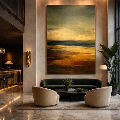 Ember Horizon Landscape Wall Art styled interior scene 5 | Olyrel