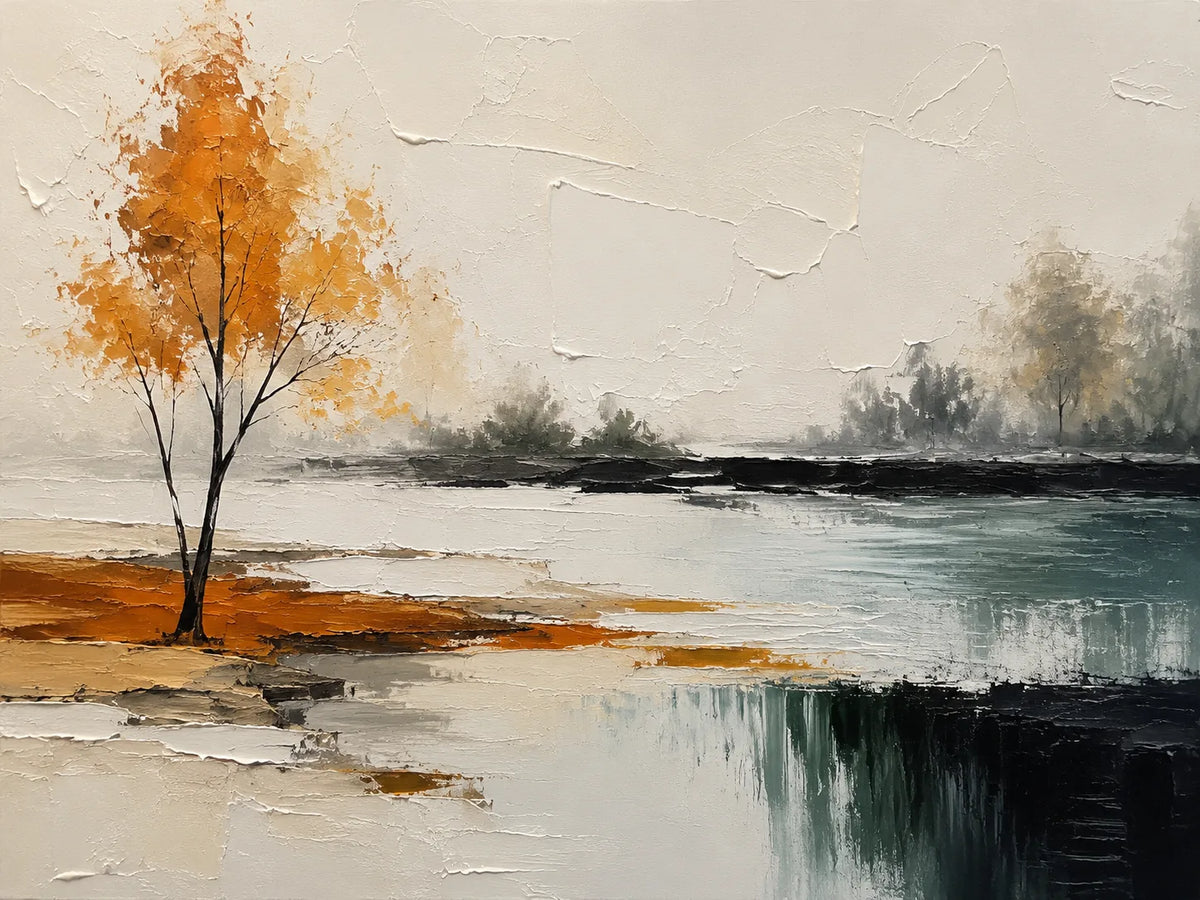 Amber Birch Landscape Wall Art artwork view | Olyrel