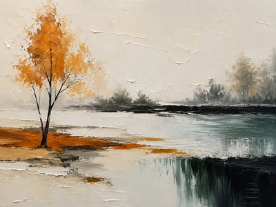 Amber Birch Landscape Wall Art artwork view | Olyrel