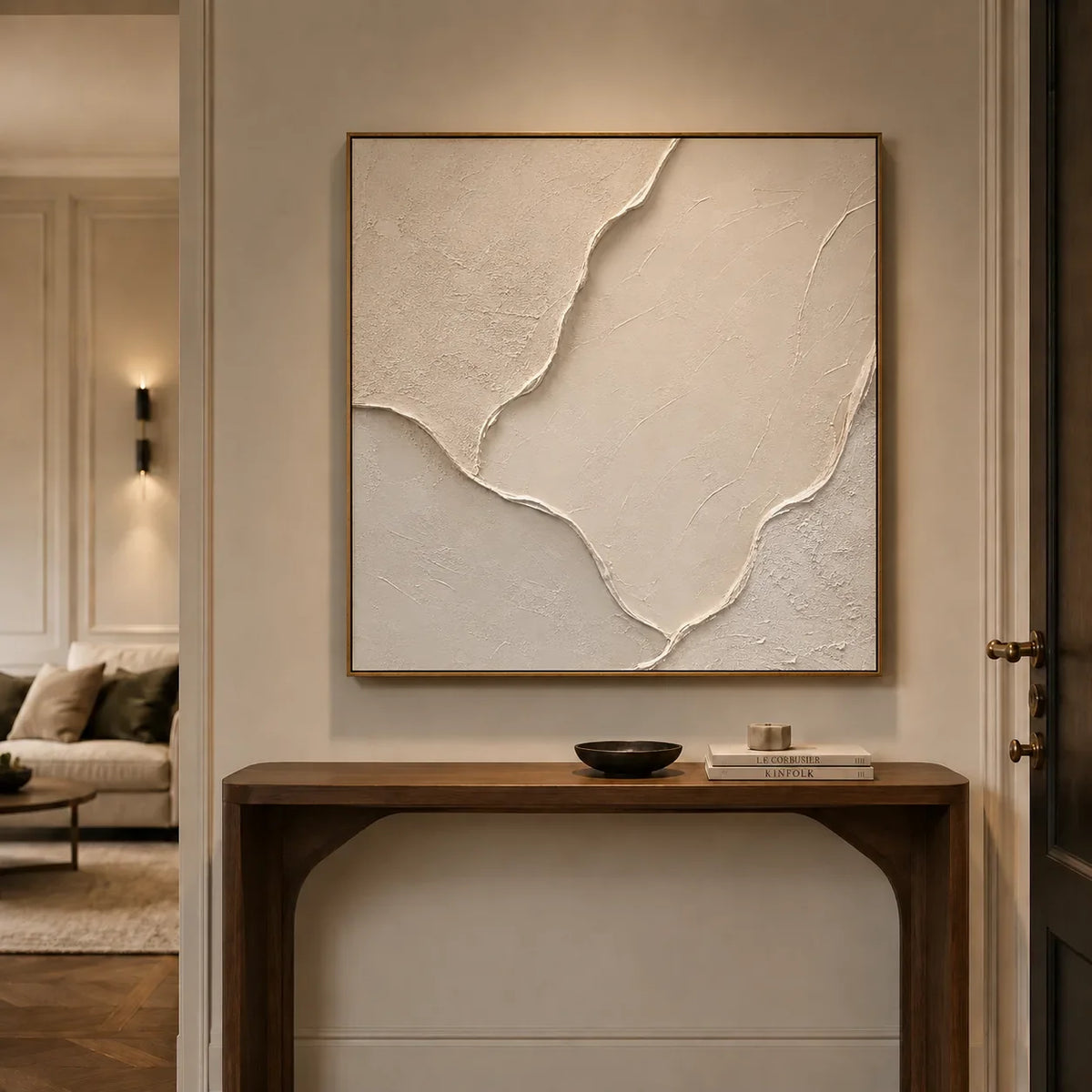 Ivory Passage Relief Wall Art styled interior scene 2 | Olyrel