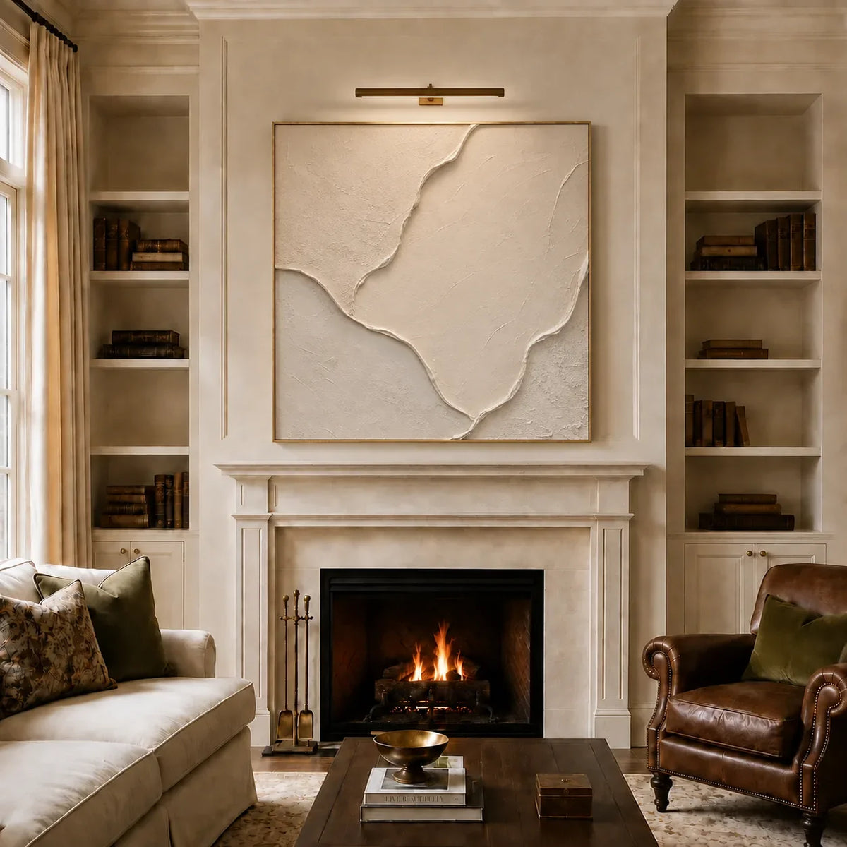 Ivory Passage Relief Wall Art styled interior scene 5 | Olyrel