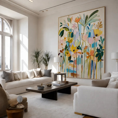 Pastel Garden Floral Wall Art styled interior scene 4 | Olyrel
