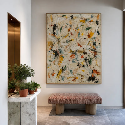 Confetti Trace Abstract Wall Art styled interior scene 1 | Olyrel