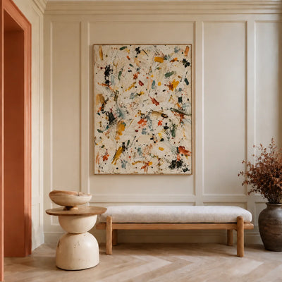 Confetti Trace Abstract Wall Art styled interior scene 3 | Olyrel
