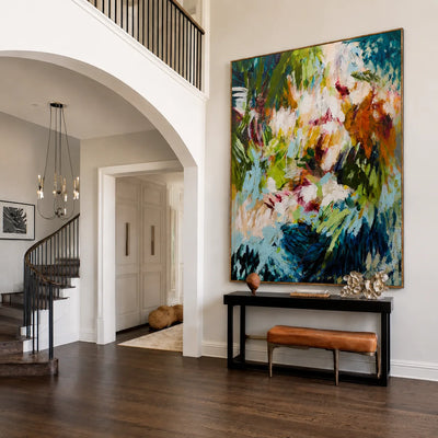 Wild Garden Abstract Wall Art styled interior scene 2 | Olyrel