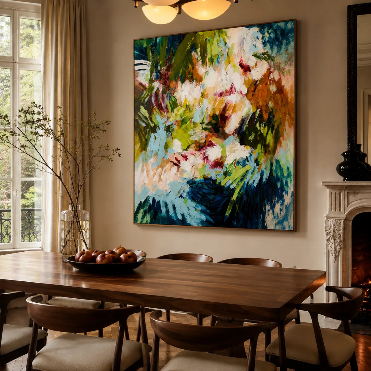 Wild Garden Abstract Wall Art styled interior scene 3 | Olyrel