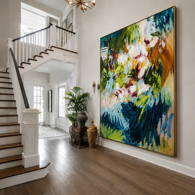 Wild Garden Abstract Wall Art styled interior scene 4 | Olyrel