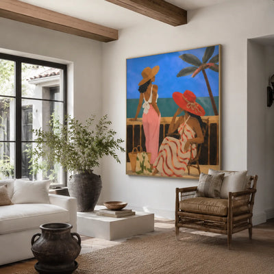 Riviera Friends Figure Wall Art styled interior scene 3 | Olyrel