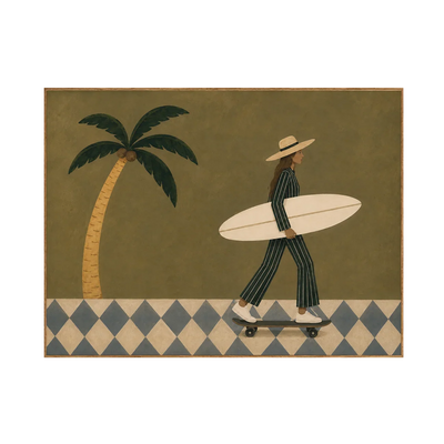 Olive Surfer Figure Wall Art | Olyrel