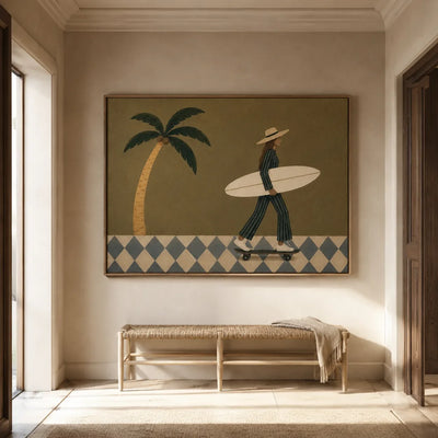Olive Surfer Figure Wall Art styled interior scene 4 | Olyrel