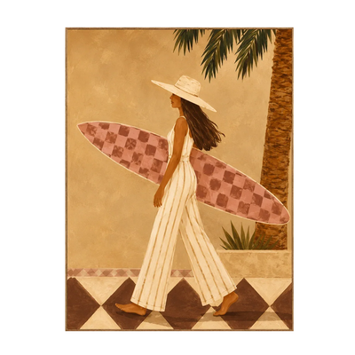Sunlit Surf Walk Figure Wall Art | Olyrel