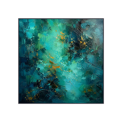 Emerald Current Abstract Wall Art | Olyrel