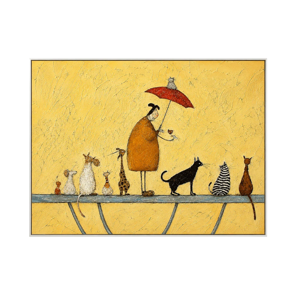 Umbrella Cat Parade Wall Art | Olyrel