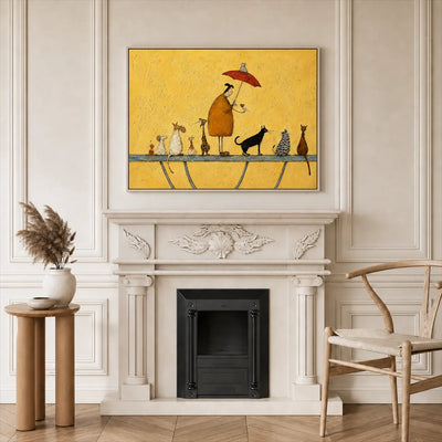 Umbrella Cat Parade Wall Art styled interior scene 5 | Olyrel