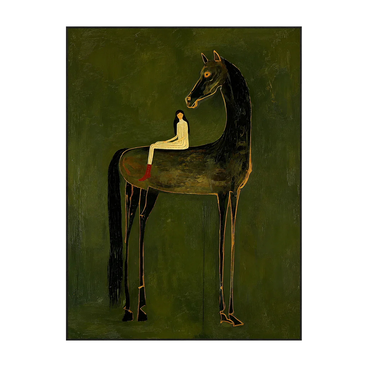 Olive Giant Horse Wall Art | Olyrel