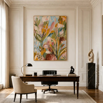 Garden Rhythm Floral Wall Art styled interior scene 2 | Olyrel
