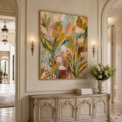 Garden Rhythm Floral Wall Art styled interior scene 4 | Olyrel