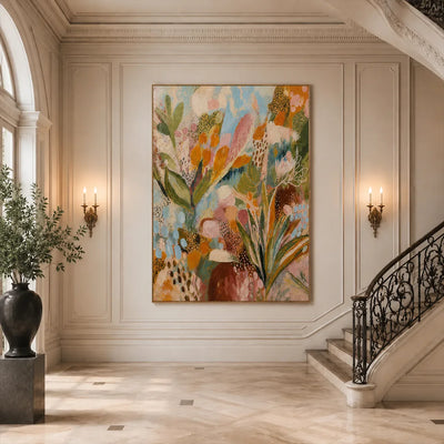Garden Rhythm Floral Wall Art styled interior scene 6 | Olyrel