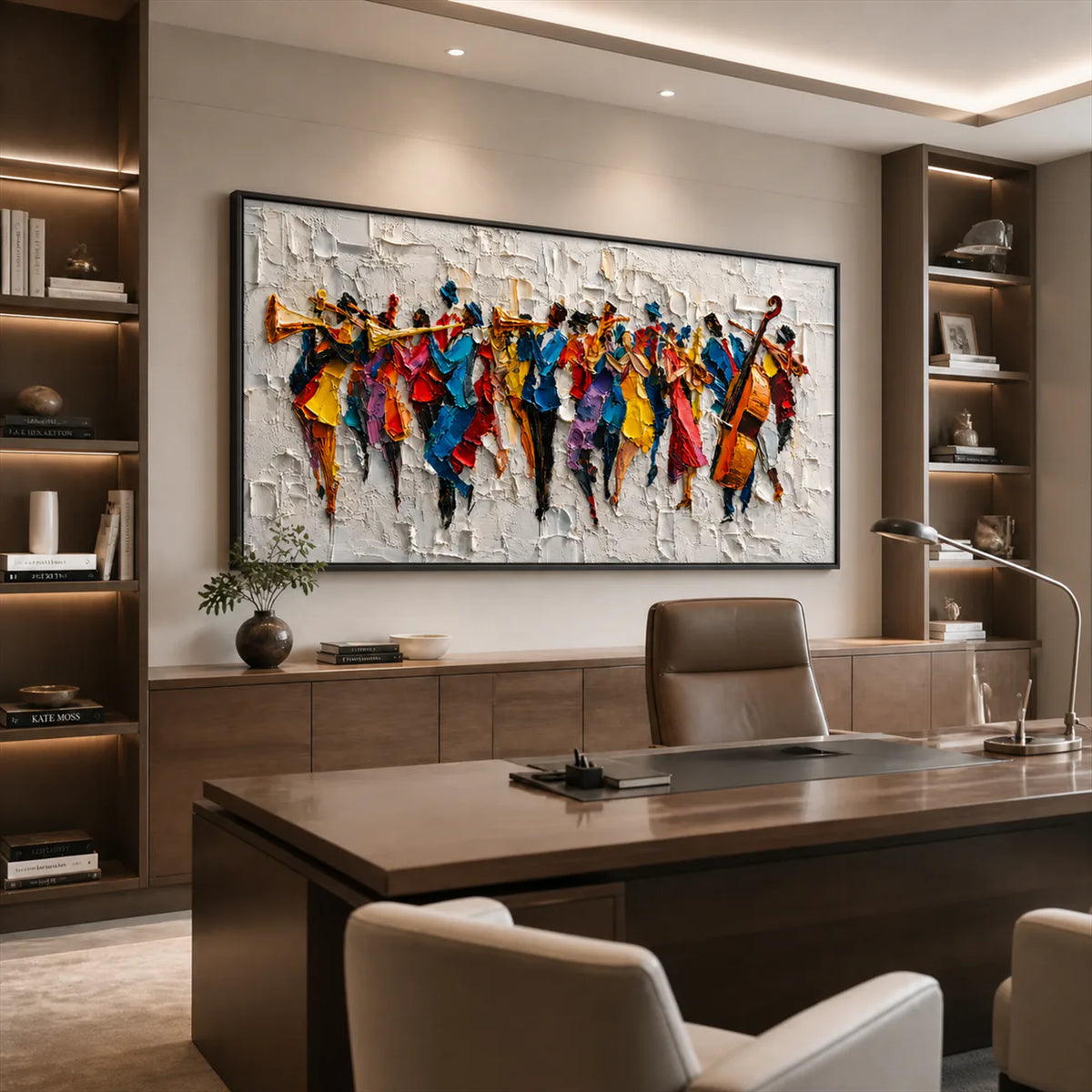 Chromatic Orchestra Textured Wall Art styled interior scene 4 | Olyrel