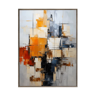 Amber Grid Abstract Wall Art | Olyrel