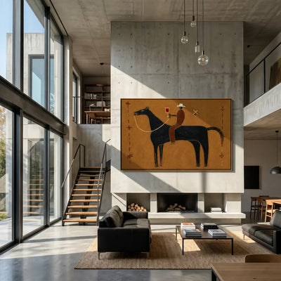 Western Toast Horse Wall Art styled interior scene 4 | Olyrel