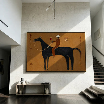 Western Toast Horse Wall Art styled interior scene 5 | Olyrel