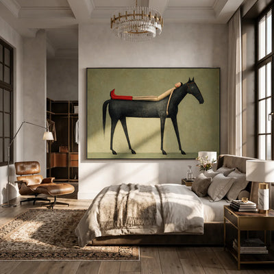 Sage Repose Horse Wall Art styled interior scene 5 | Olyrel