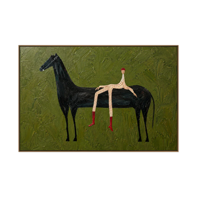 Striped Rider Horse Wall Art | Olyrel