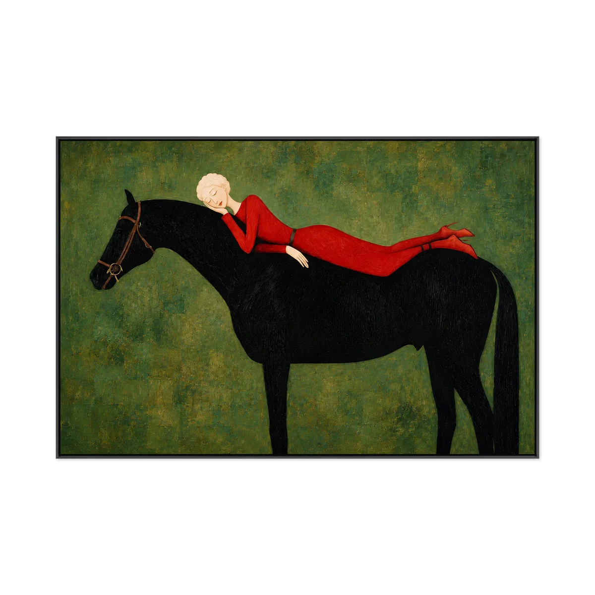 Crimson Repose Horse Wall Art | Olyrel
