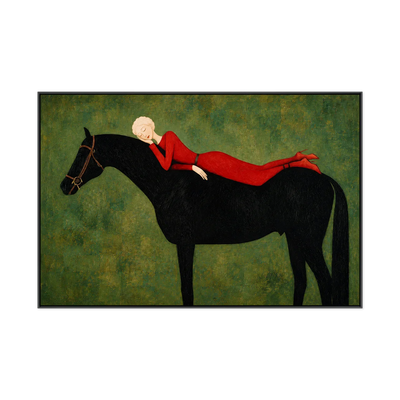 Crimson Repose Horse Wall Art | Olyrel