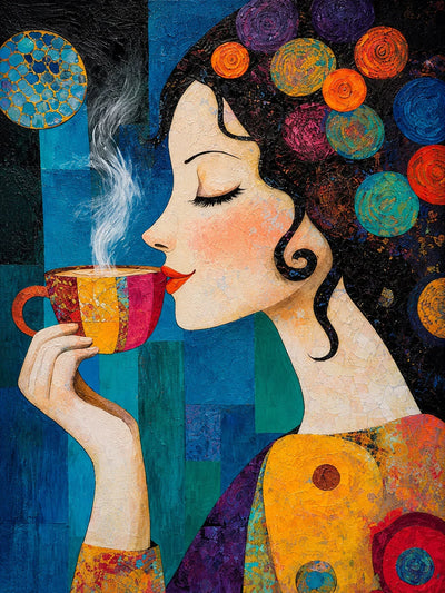 Morning Muse Textured Coffee Wall Art artwork view | Olyrel