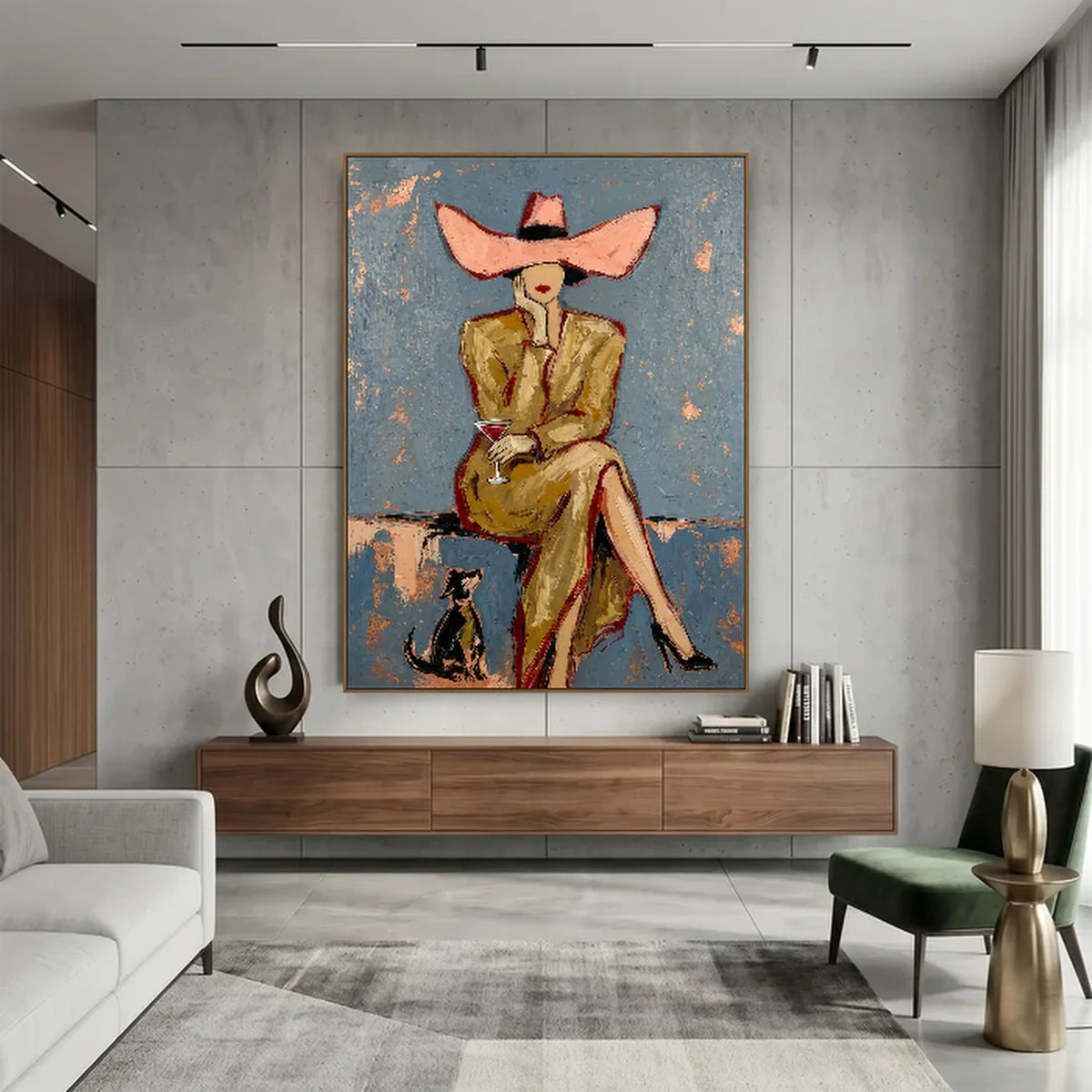 Pink Bow Muse Wall Art styled interior scene 1 | Olyrel