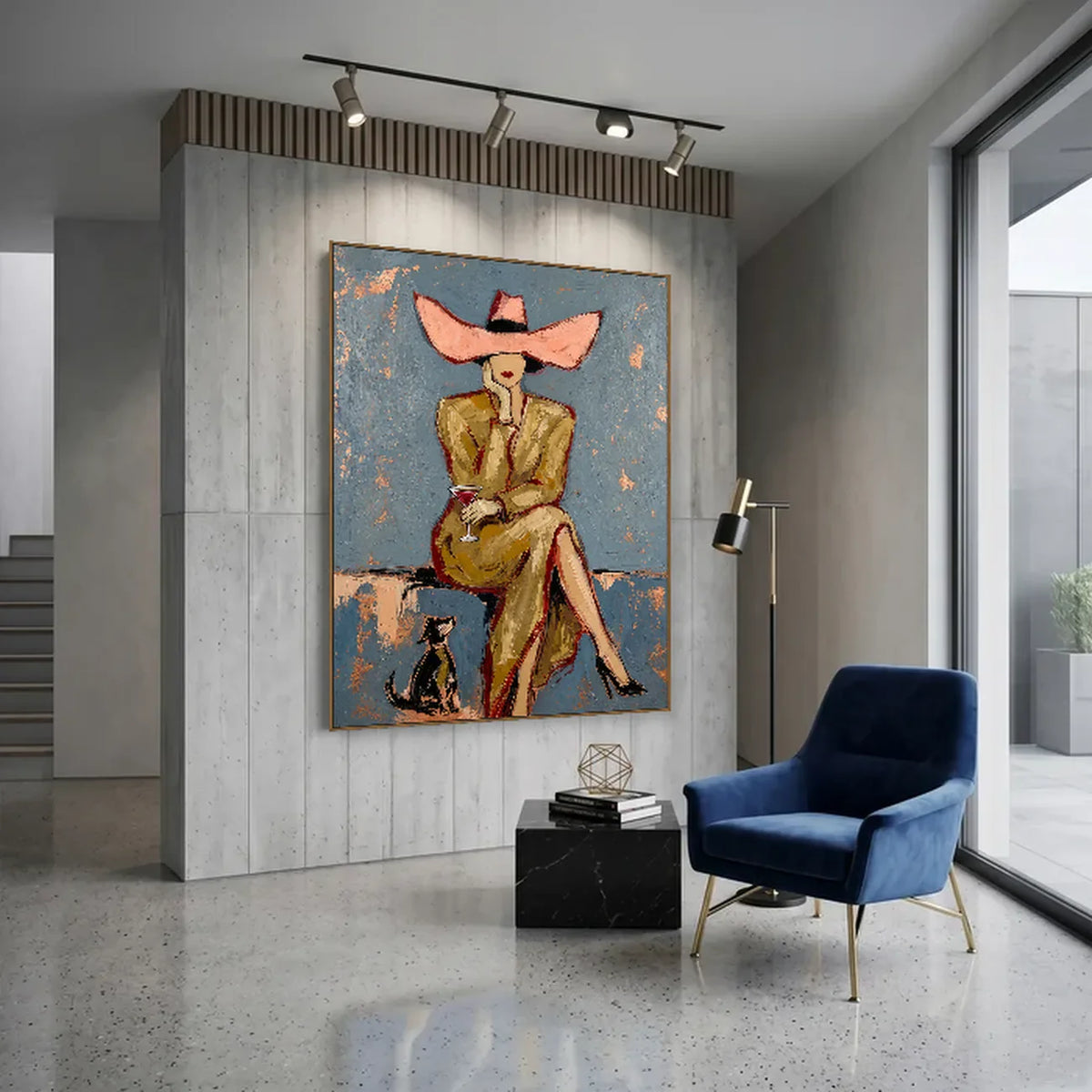 Pink Bow Muse Wall Art styled interior scene 2 | Olyrel