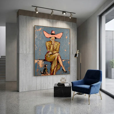 Pink Bow Muse Wall Art styled interior scene 2 | Olyrel