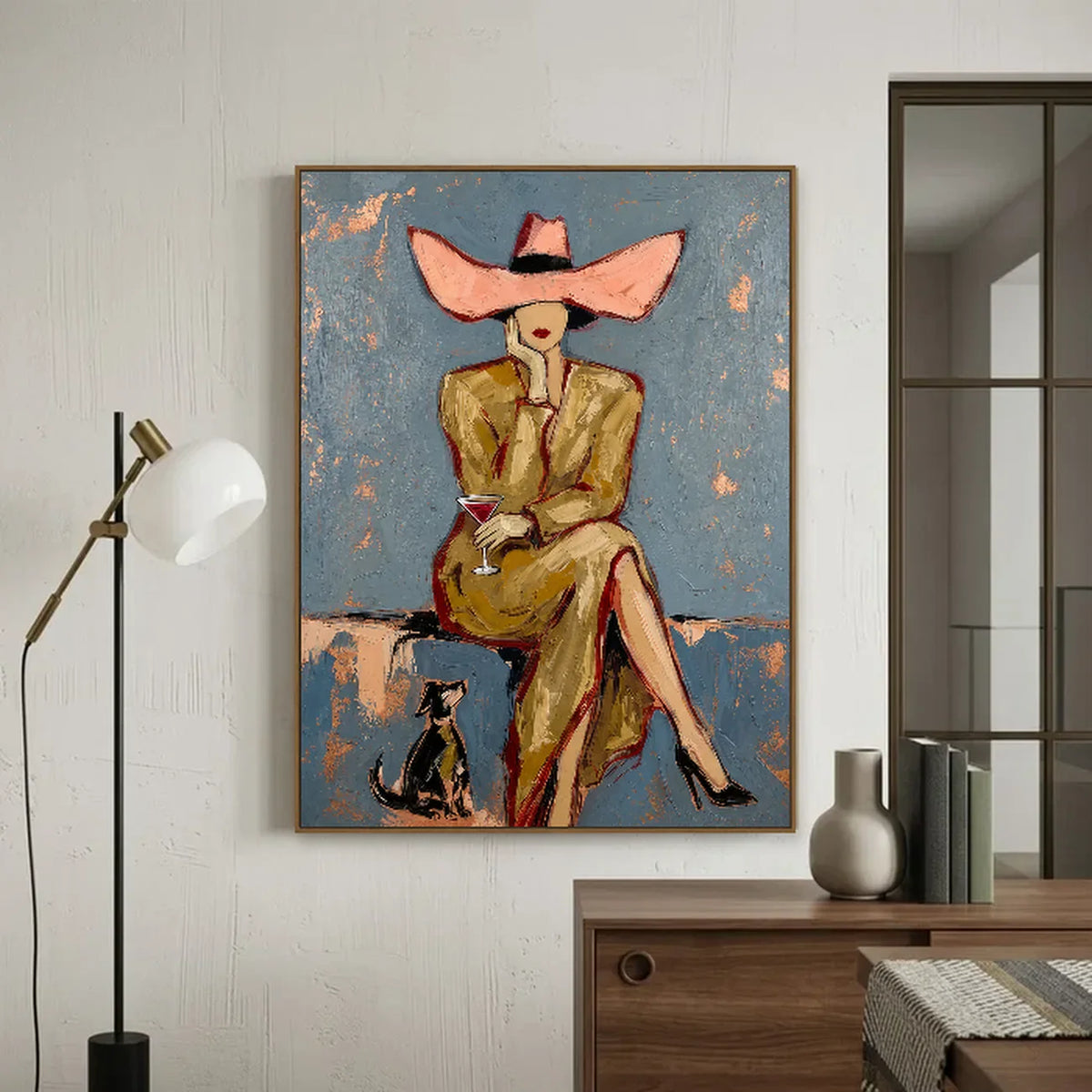Pink Bow Muse Wall Art styled interior scene 3 | Olyrel