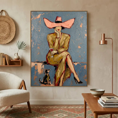 Pink Bow Muse Wall Art styled interior scene 5 | Olyrel