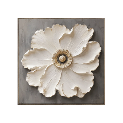 Ivory Bloom Floral Wall Art | Olyrel