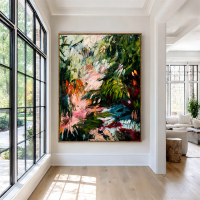 Wild Garden Reverie Textured Wall Art styled interior scene 2 | Olyrel