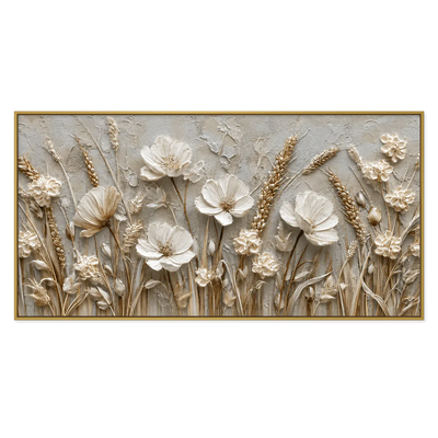 Ivory Meadow Relief Wall Art | Olyrel