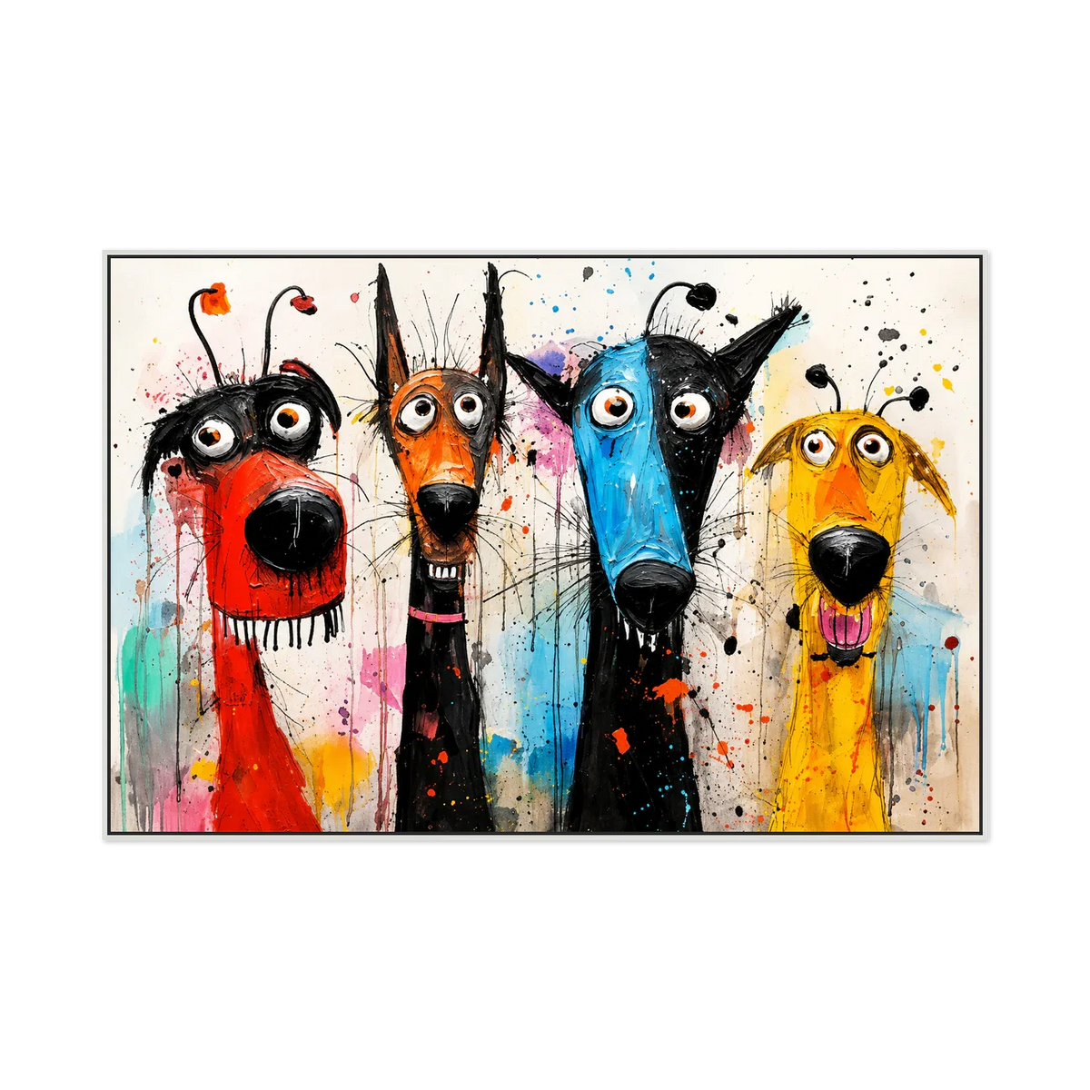 Splash Hound Quartet Wall Art | Olyrel