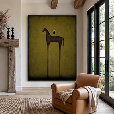 Olive Sentinel Horse Wall Art styled interior scene 1 | Olyrel