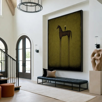 Olive Sentinel Horse Wall Art styled interior scene 3 | Olyrel