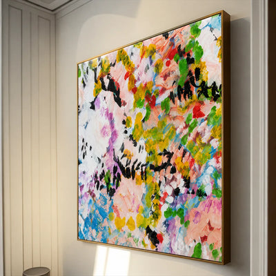 Chromatic Meadow Abstract Wall Art styled interior scene 3 | Olyrel