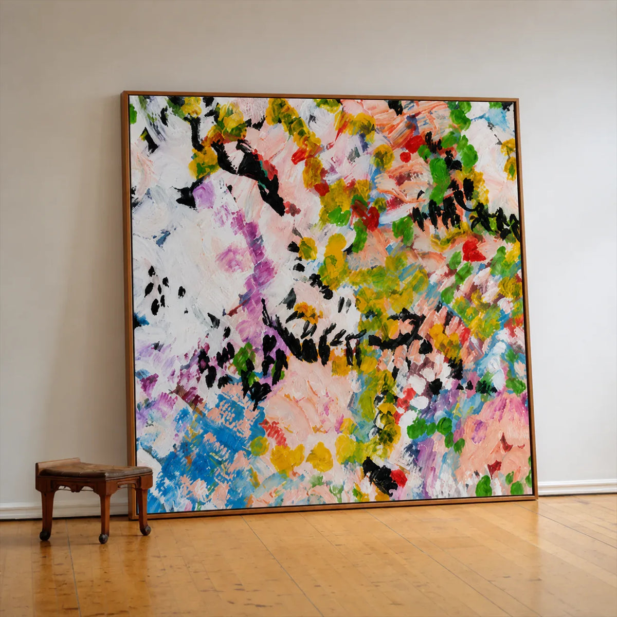 Chromatic Meadow Abstract Wall Art styled interior scene 4 | Olyrel