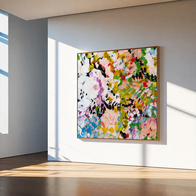 Chromatic Meadow Abstract Wall Art styled interior scene 7 | Olyrel