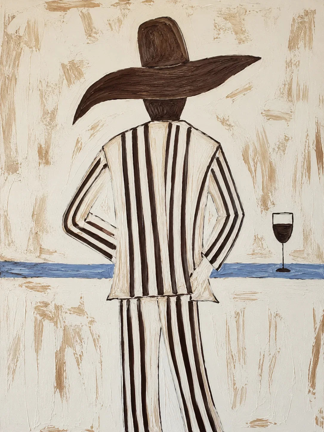 Original artwork view of Sun Hat Figure Wall Art | Olyrel