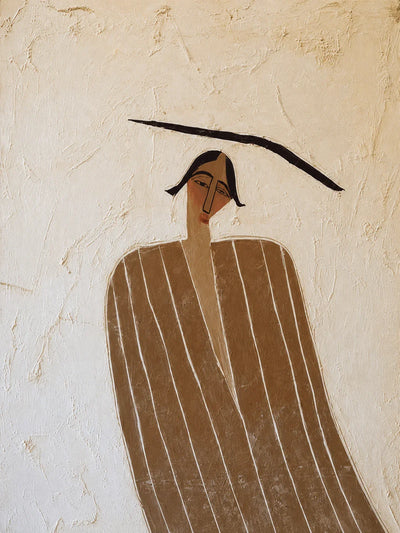 Striped Muse Textured Wall Art artwork view | Olyrel
