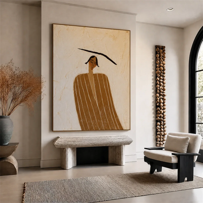 Striped Muse Textured Wall Art styled interior scene 1 | Olyrel
